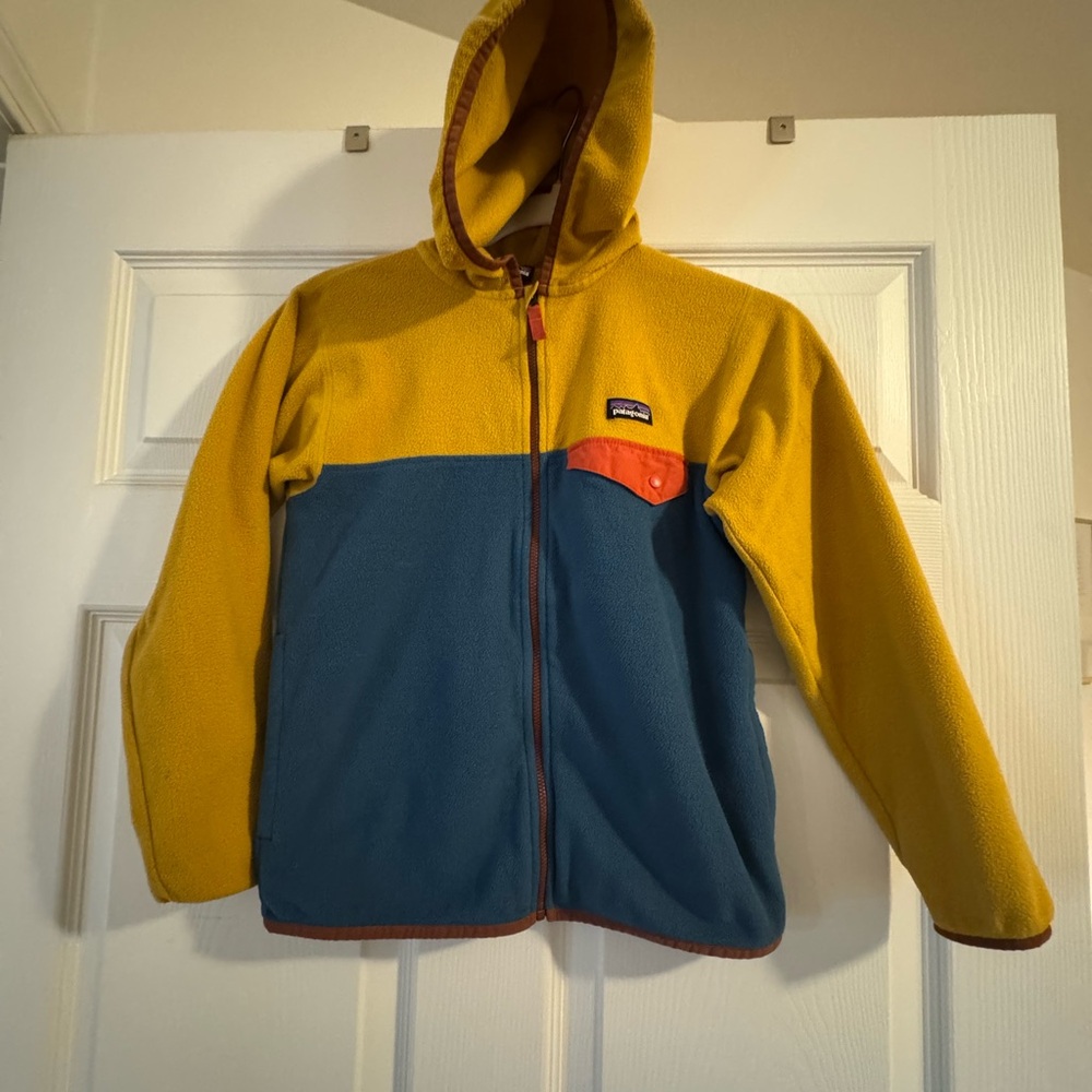 Patagonia Kids Yellow and Blue Fleece Jacket